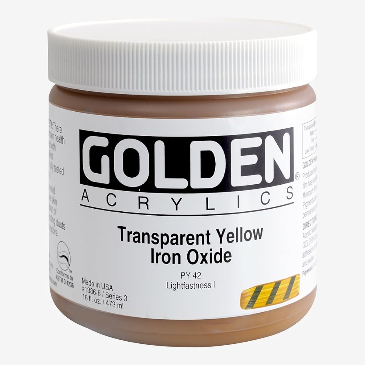 (473ml) - Golden Artist Colours H/Body Trans Yell Ir Ox Iii