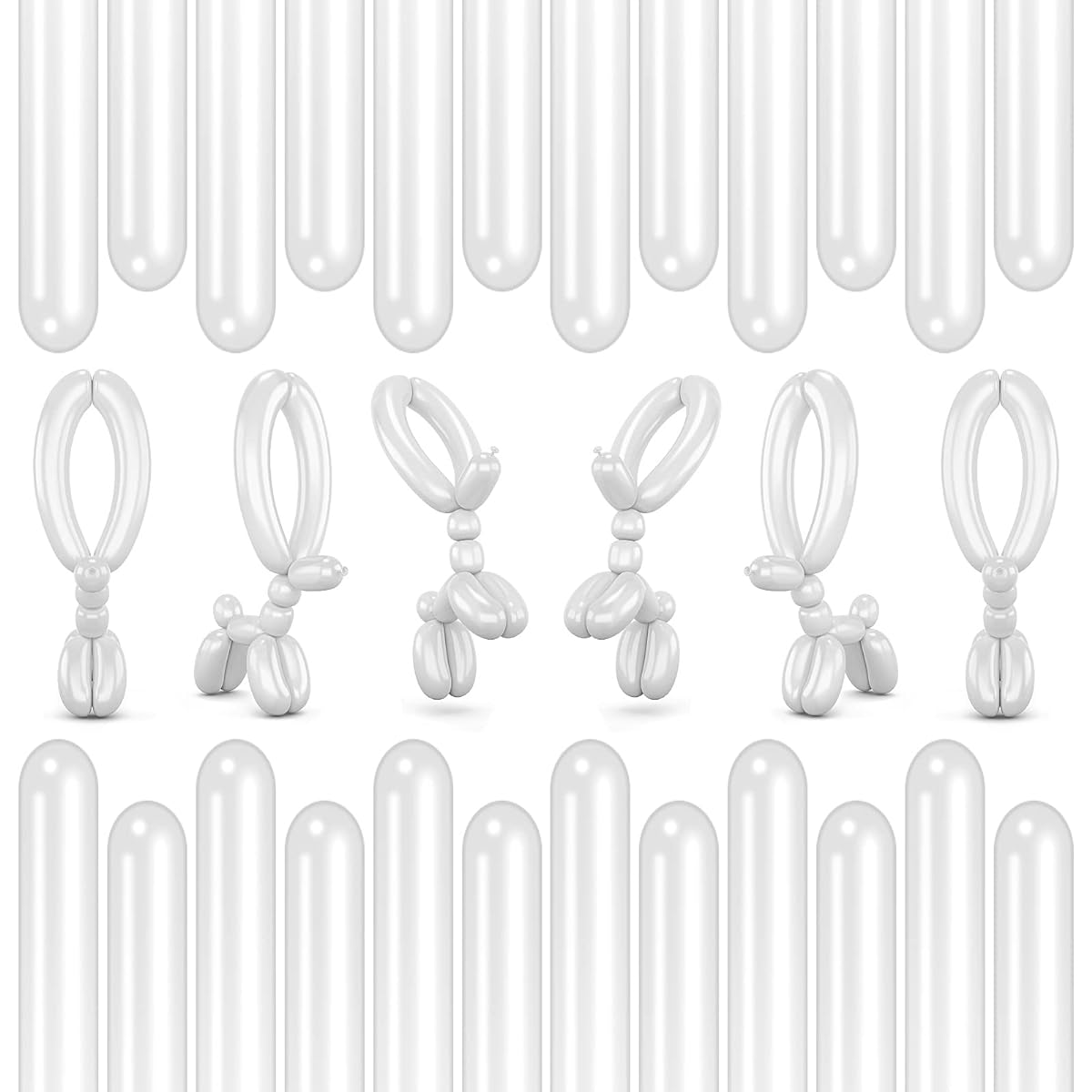 200pcs 260pcs Balloons Twist Balloons 260Q Long Balloons for Balloons Animal Making Wedding Birthday Christmas Party Decoration (White)
