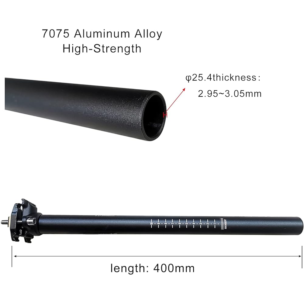 UPANBIKE Bicycle Seatpost Aluminum Alloy φ25.4 27.2 28.6 30.9 31.6mm*400mm Long Mountain Bike Road Bike Seatpost