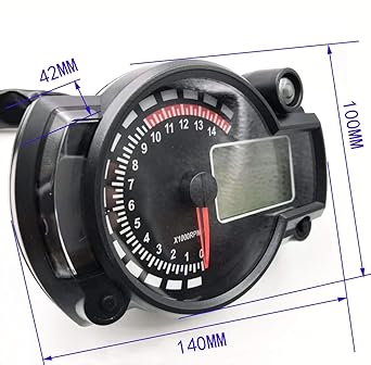 BLUERICE All-in-One Universal Digital Speedometer 14000RPM 299 Kmh Mph ATV Quad Frenzy Motorcycle Speedometer Odometer with Bracket for Carburetor Motorcycle