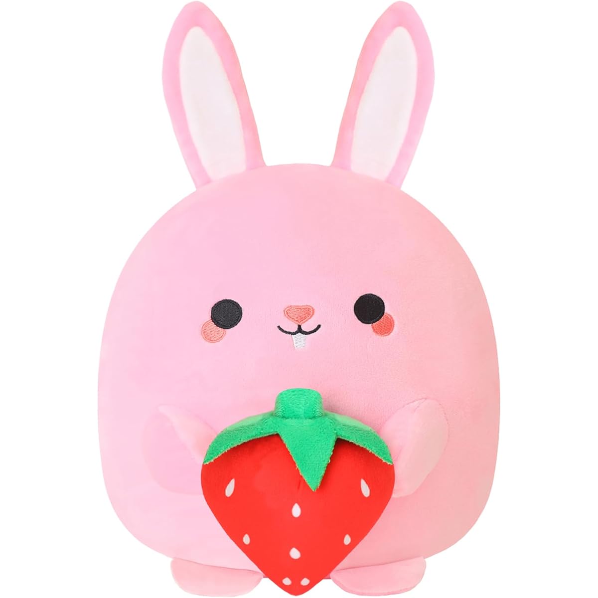 TOYSYM Pink Bunny Plush Toy Cute Easter Bunny Stuffed Toy Soft Rabbit Strawberry Stuffed Animal Easter Stuffed Animal Pillow Doll Gift for Kids Decoration 13.7 Inch