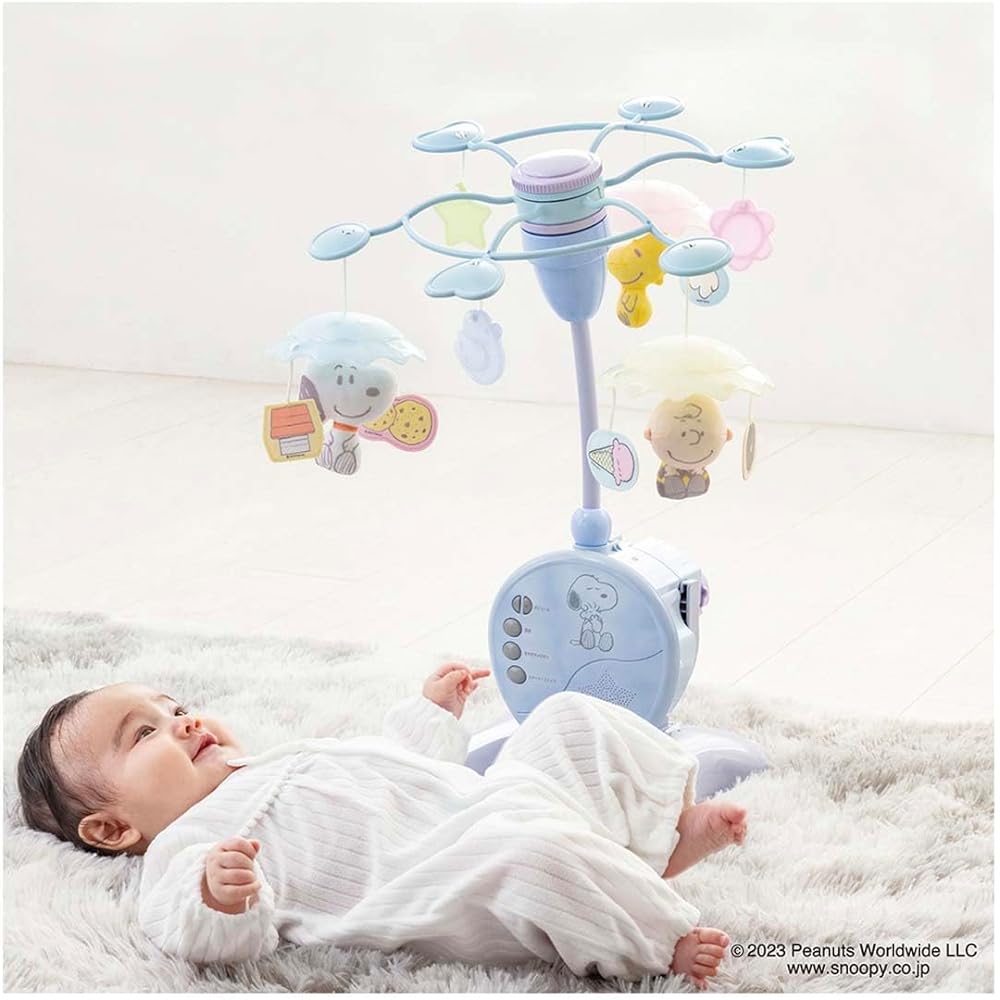 TAKARA TOMY Soft Rattle Merry Premium Snoopy, also suitable for folding baby beds