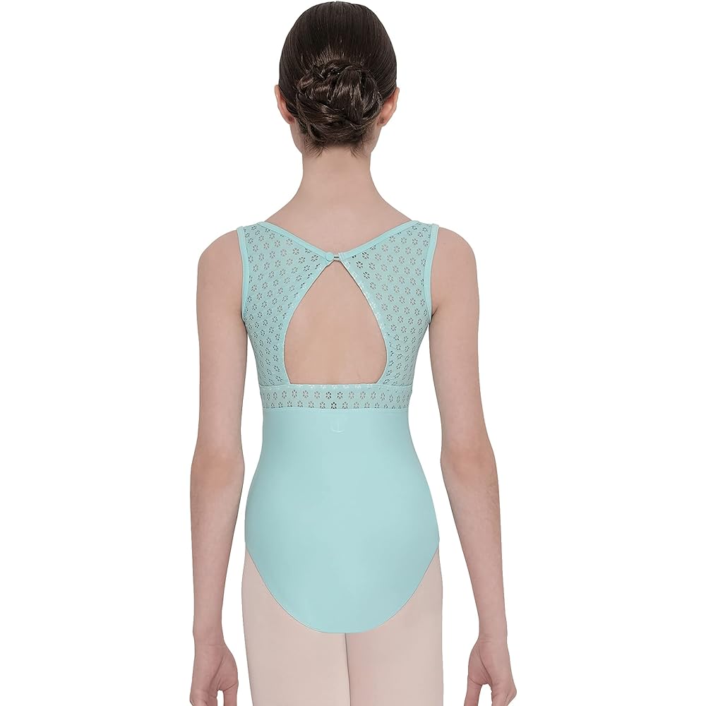 Wear Moi Ballet Leotard Girls [AMALTEA] Floral Stitch Microfiber Back Open Button Closure [Genuine Product]