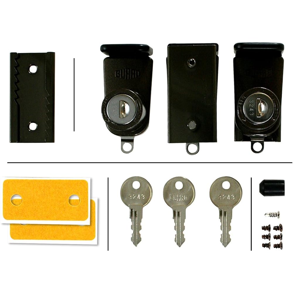 GUARD Sash Window Auxiliary Lock Window/Booster Lock S Type Bronze Set of 3 No.545-3B