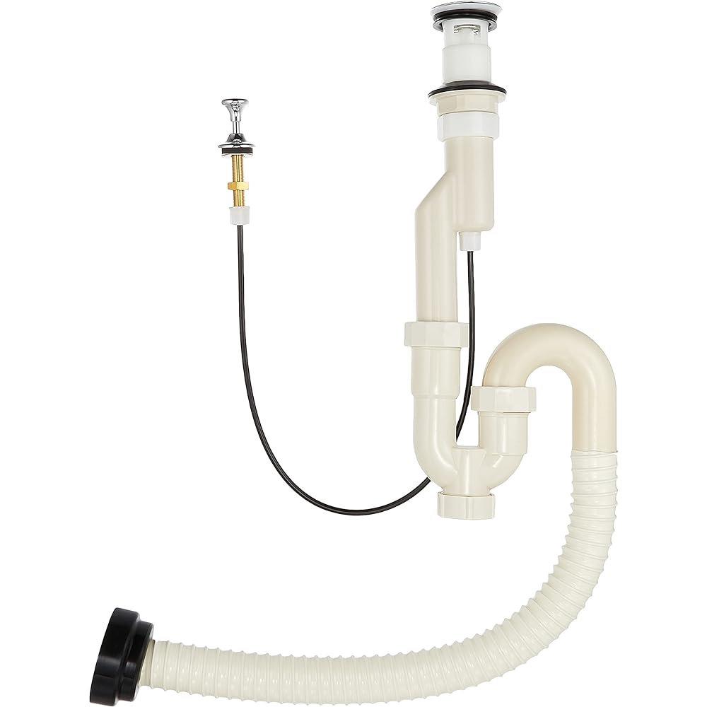 SANEI S-trap with washbasin drain plug for pop-up overflow with deodorizing gasket PH7720-1-32