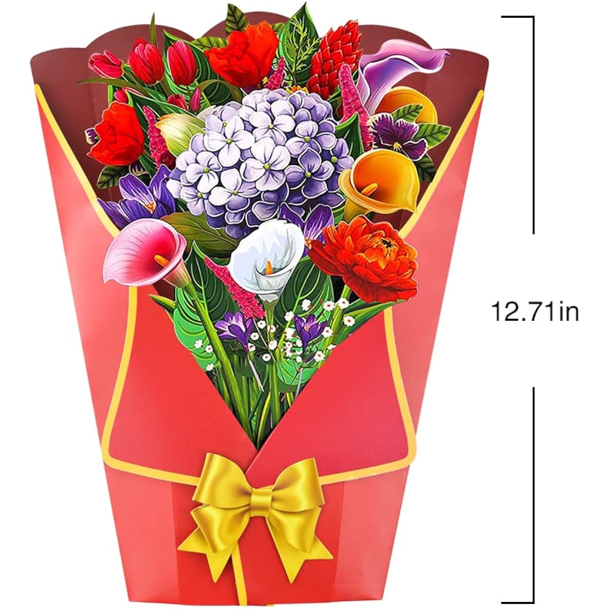 Oalushf Pop of Art 3D Pop Up Card Best Mom Ever for Any Occasion - 5" x 7" Cover - Includes Envelope and Note Tag (Pink Dahlia)