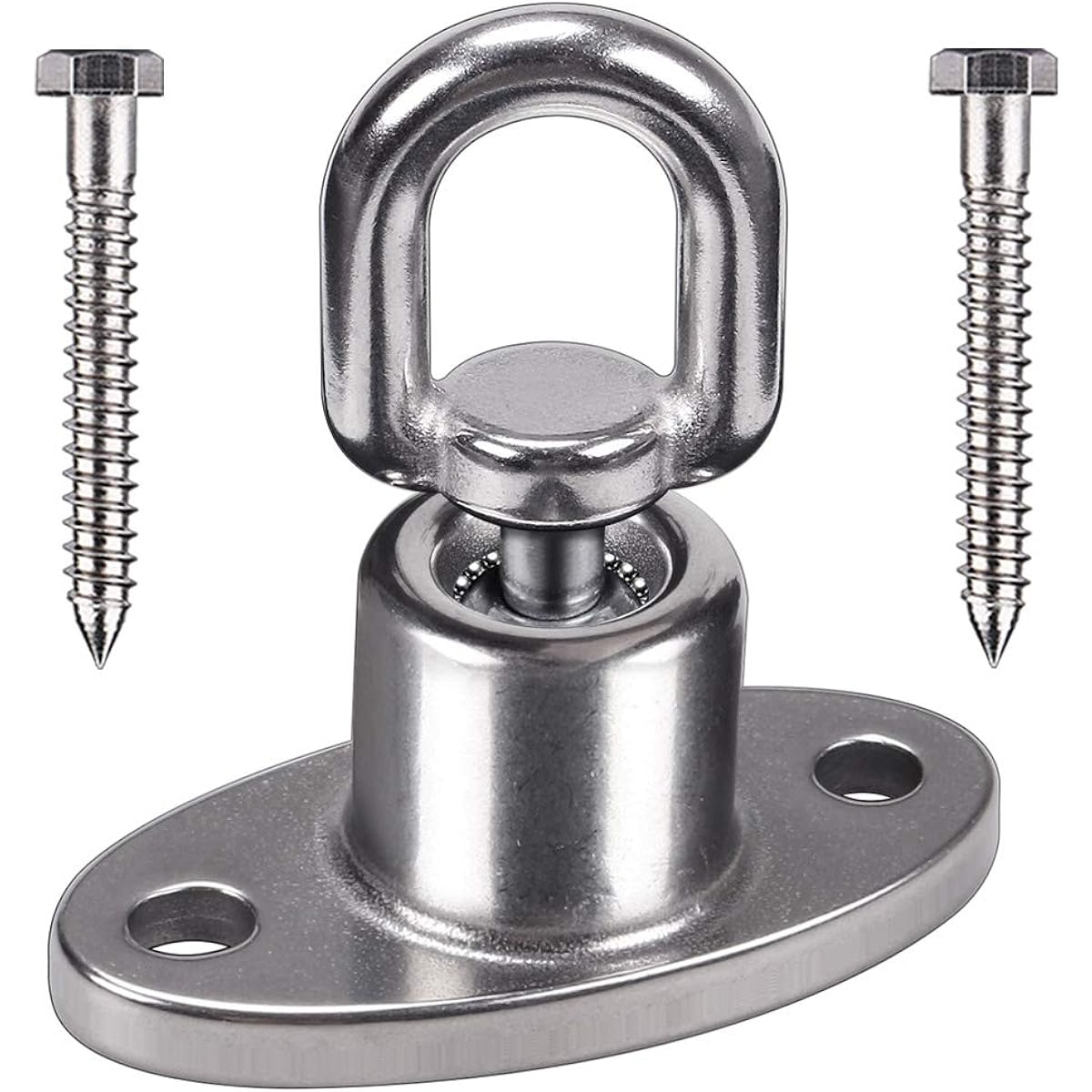 SELEWARE Silent Ball Bearing Swing Hanger Heavy Duty 360° Rotating Swing Swivel Hook for Wooden Playground, Yoga Hammock, Chair Rope Punch Bag, Pouch Tire, Web Swing Set, 1200 Capacity