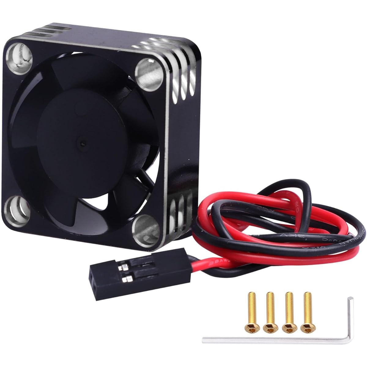 CrazyHobby 30mm RC Cooling Fan Kit Heatsink for 540 550 Brushless Motor ESC Aluminum Case (Black & Silver)