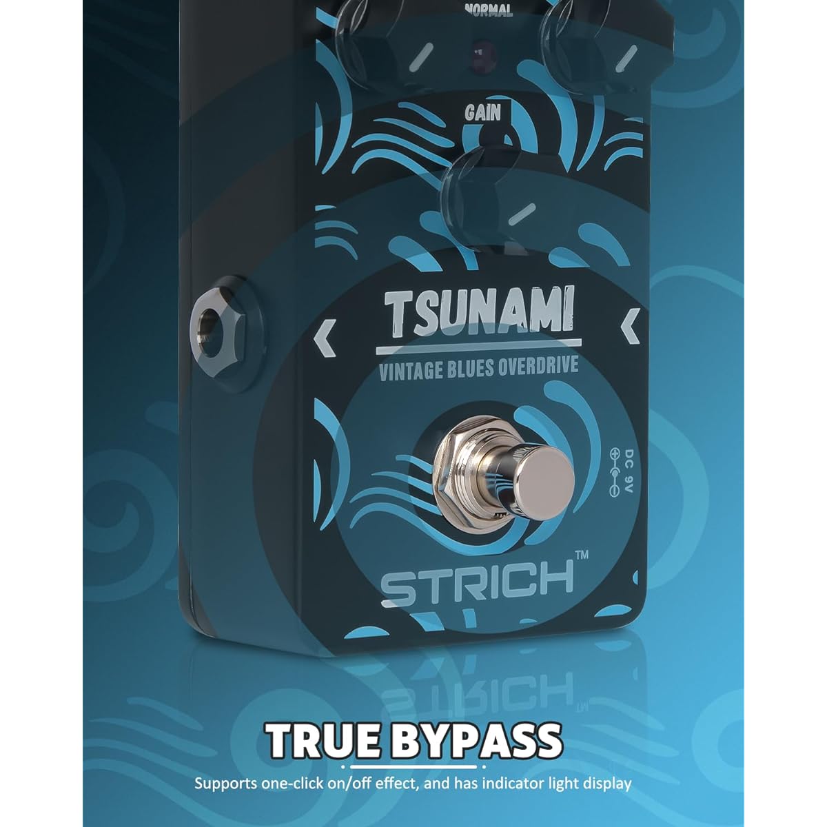 STRICH TSUNAMI Overdrive Guitar Pedal Blues Drive Vintage Overdrive Effect Warm/Hot Mode True Bypass