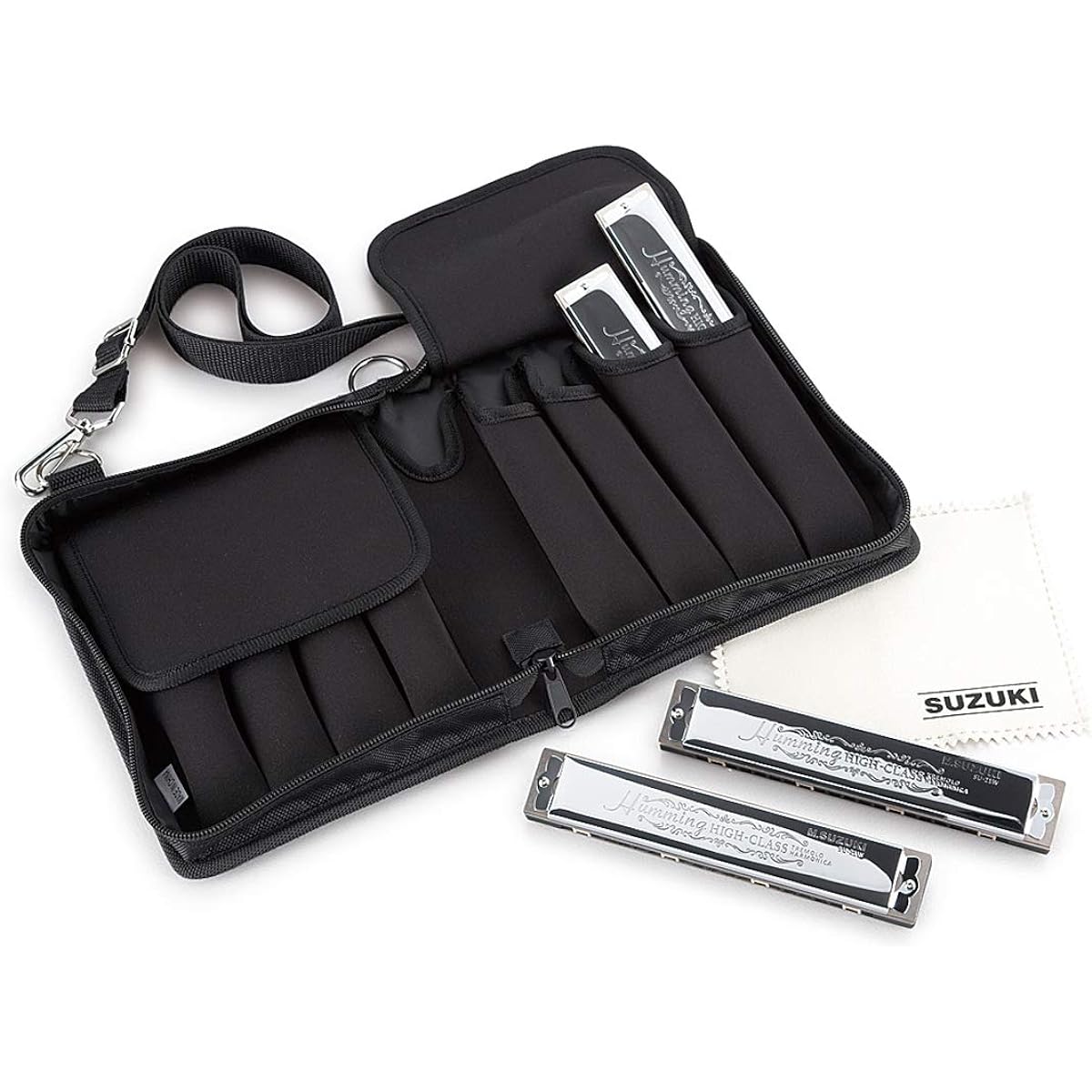 SUZUKI Suzuki 21-hole double-tone harmonica SU-21W 4-piece set (C, C#, A, Am tone) SU-21W-4SET Lightweight and compact soft case included