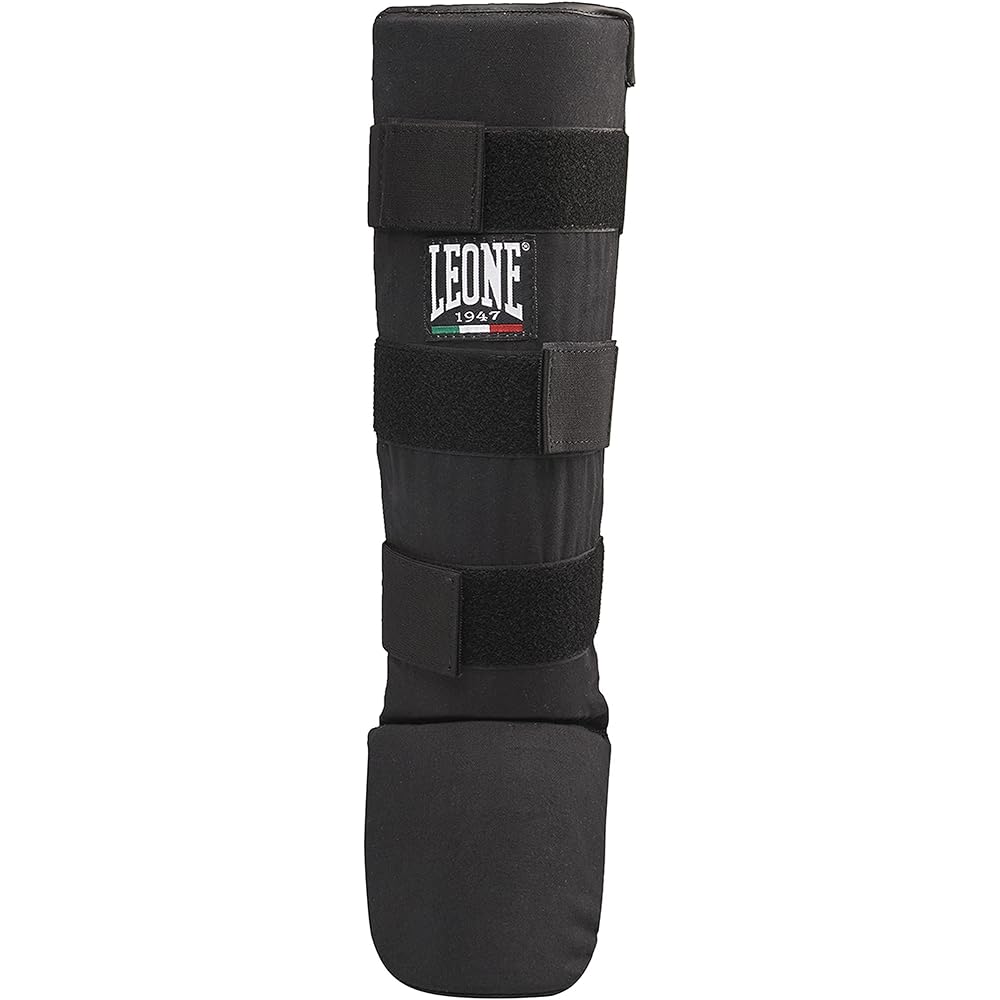 LEONE 1947 Martial Arts Kickboxing MMA Shin Guard Junior Size [BASIC JUNIOR] Legaces EVA Padded Black PT132J [Genuine Product]