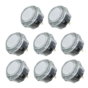 [Genuine Product Guarantee] Qanba Gravity KS Akecon Button Quiet High Durability Qanba Gravity (D Project (30mm x 8 pieces) boxed, 2-Clear white)