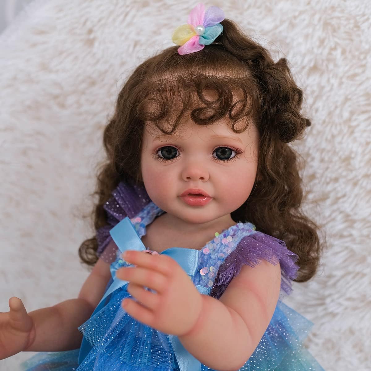 Pinky Reborn Lifelike Baby Doll Girl 22 Inch Full Silicone Vinyl Body Reborn Baby Realistic Newborn Doll Collection & Gift for Kids Ages 3+