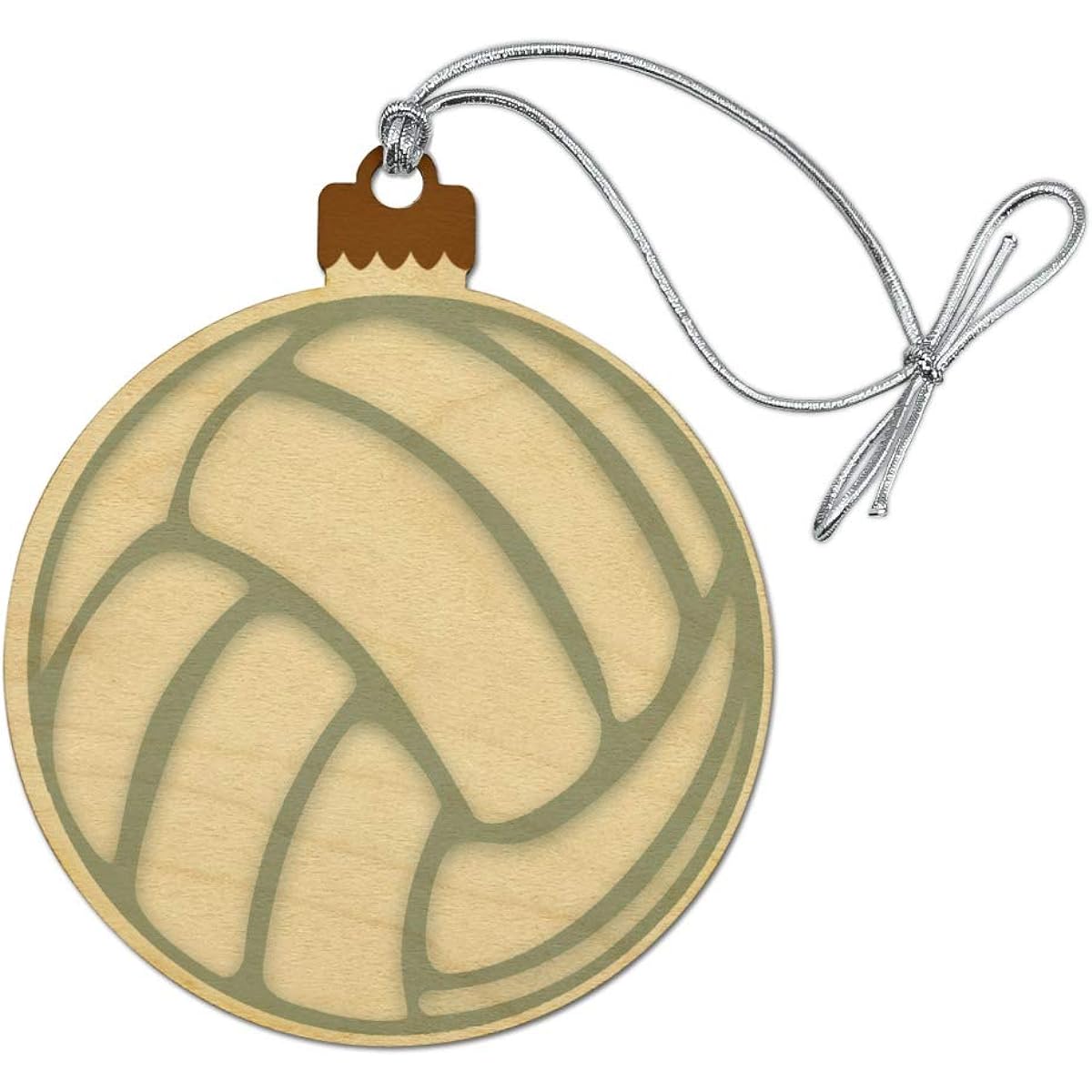 volleyball ball wood christmas tree holiday ornament