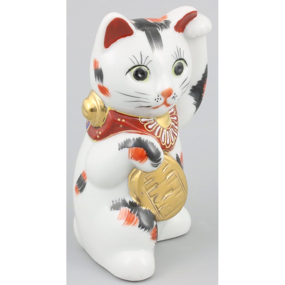Kutani Ware Oval Lucky Cat Calico No. 3 A-0070
