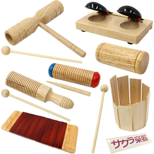 Wood percussion Sakura musical instrument original 7-piece set (with Sakura musical instrument original sticker)