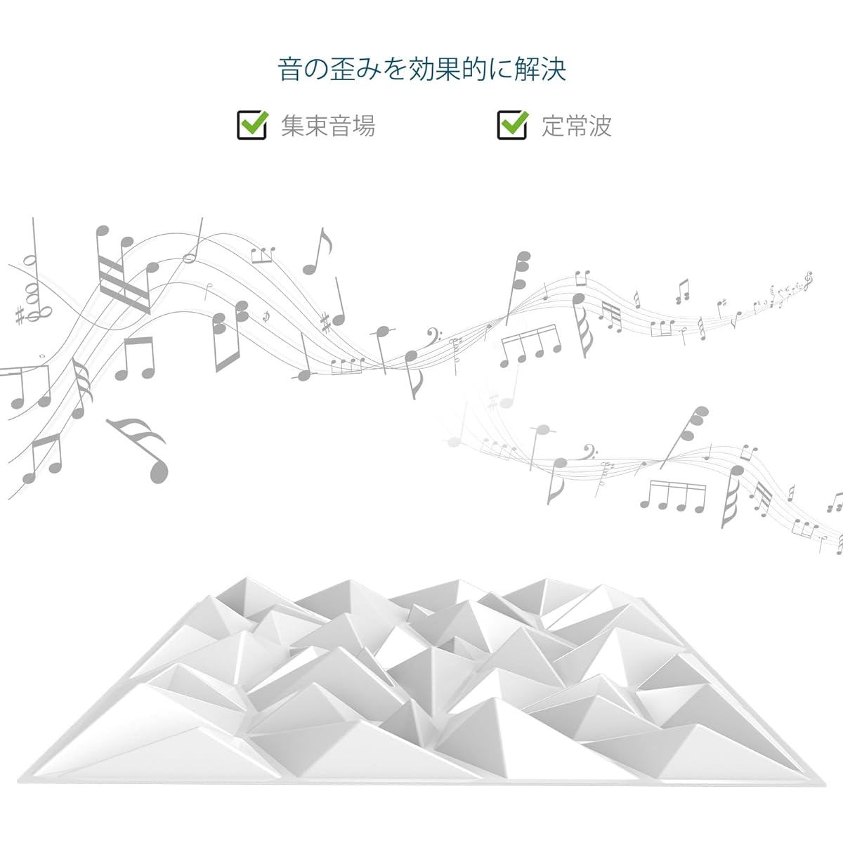 TroyStudio Acoustic Diffusion Panels - Set of 12 Acoustic Panels, 3D Wall Panels 50cm X 50cm X 2.5cm (Messy White)