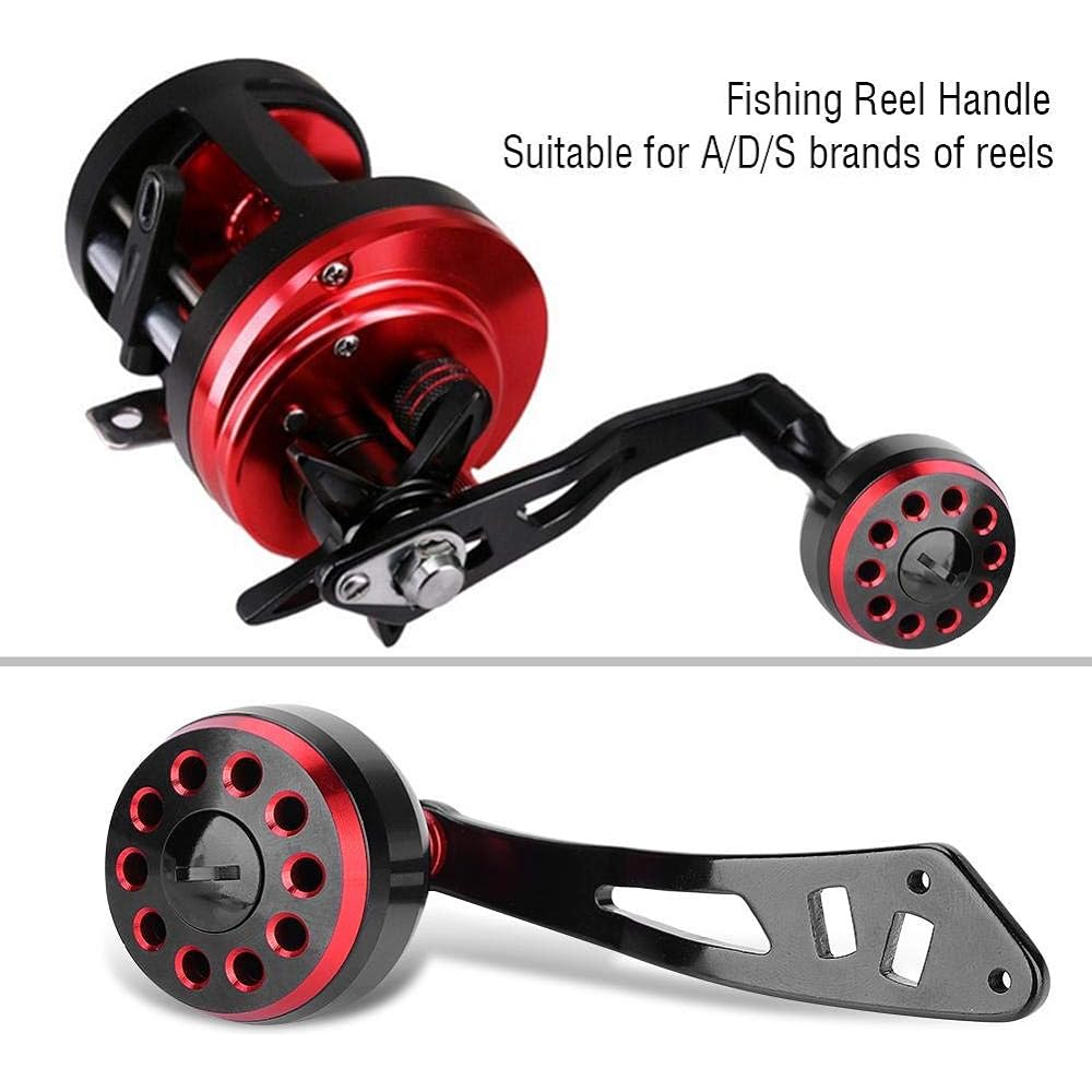 Power reel handle, knob fishing handle Bait reel CNC knob (with fitting) Replacement parts Accessories 3 colors (red) Bait reel handle