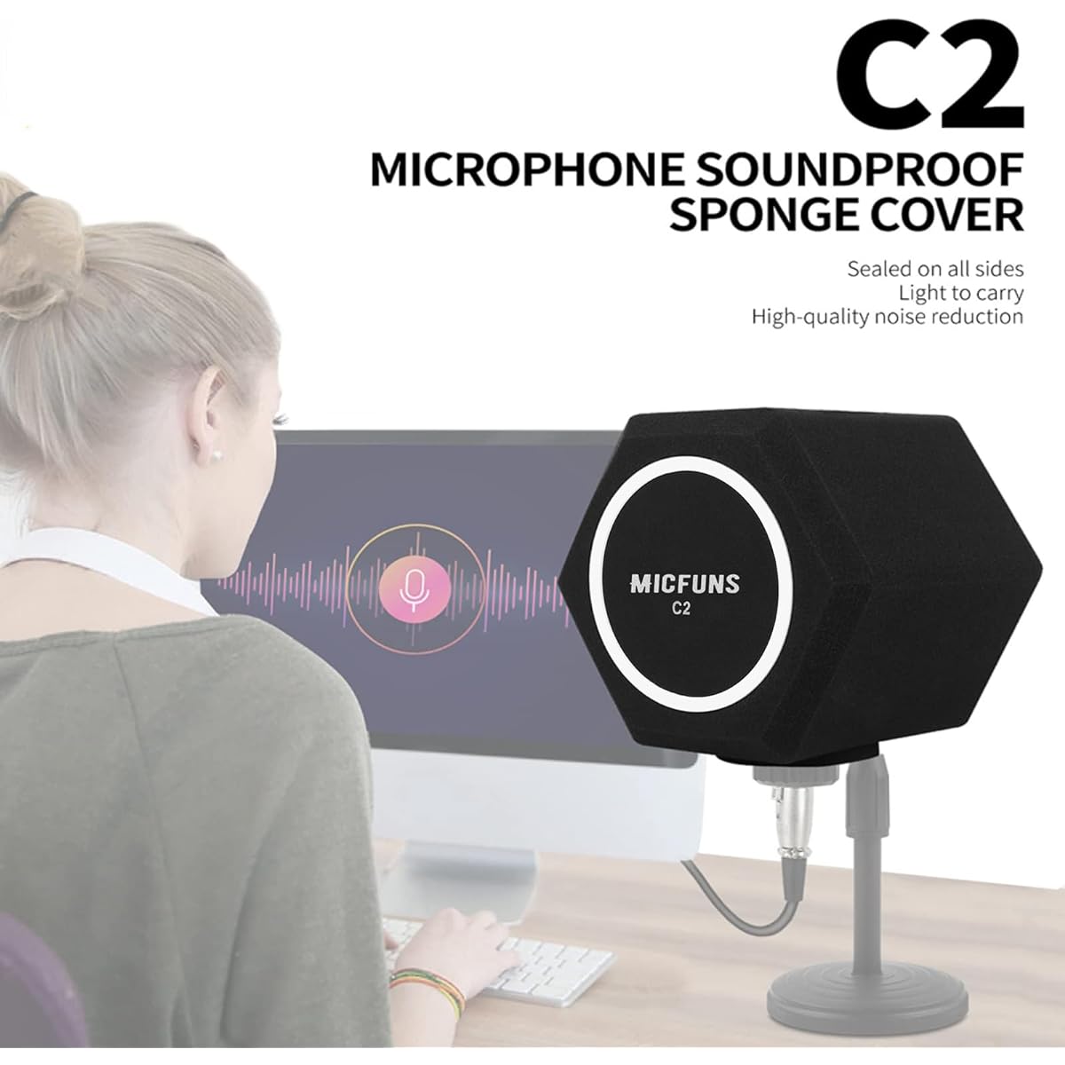 Micfuns Microphone Windshield Pop Filter for Microphone Windscreen