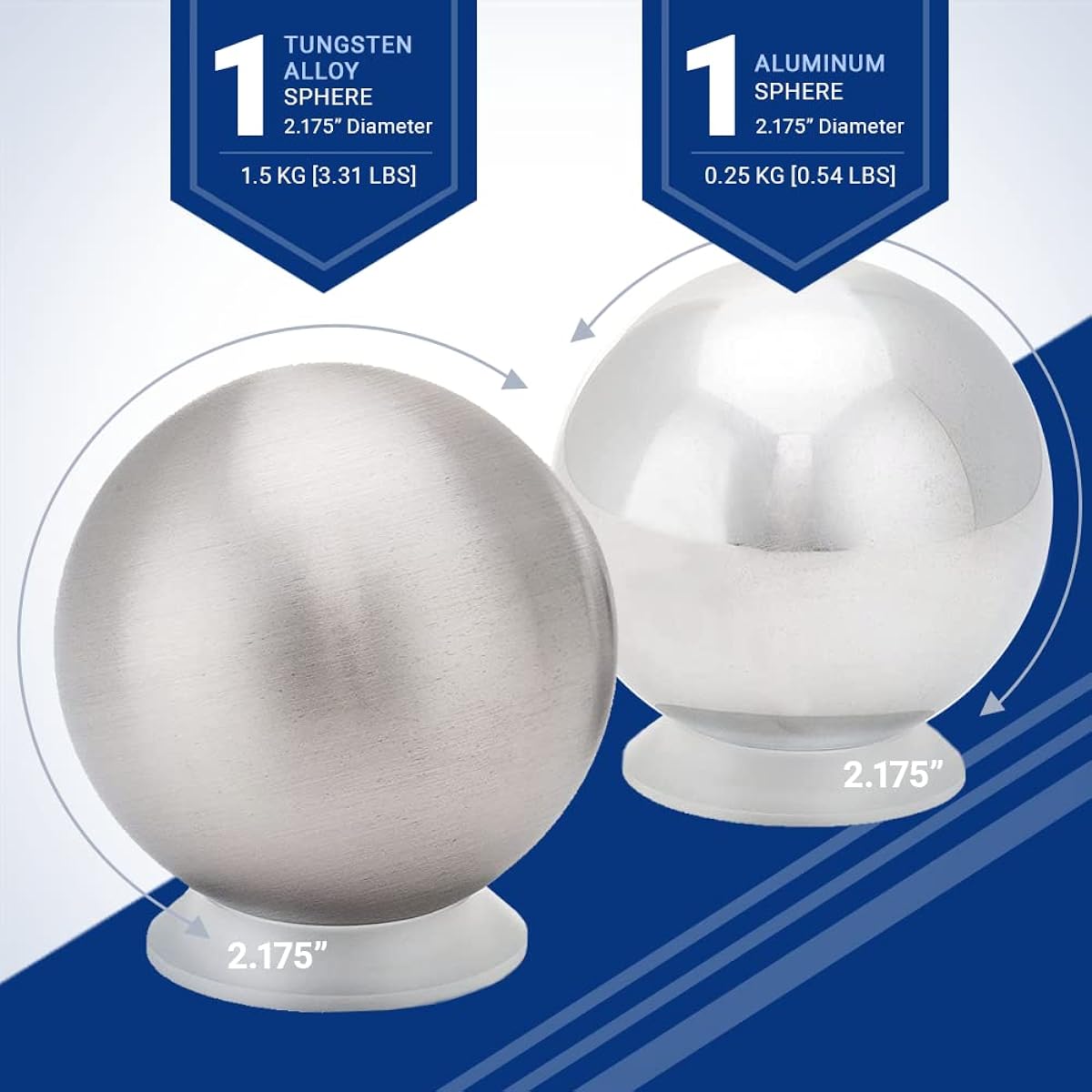 Tungsten & Aluminum Sphere Set - 2.17" Diameter.