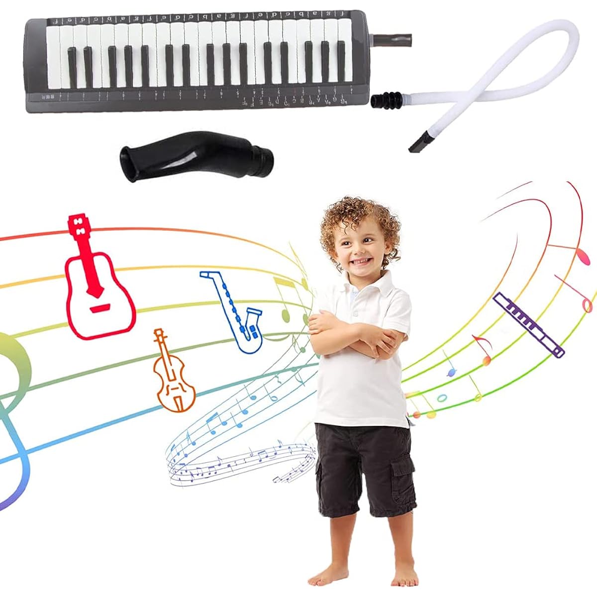 Melodica Tube 53cm Length 16mm Plastic Flexible Melodica Pianica Tube Mouthpiece for Musical Instrument Organ Harmonica
