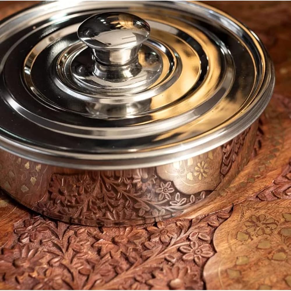 Authentic Indian masala case 21cm [Can store 7 types of spices] Convenient handle included