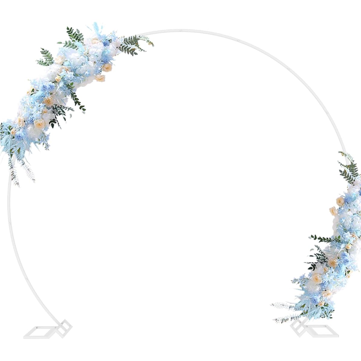 Fomcet 8ft Large White Round Backdrop Stand Metal Circle Wedding Balloon Flower Arch Frame Anniversary Birthday Party Valentine Ceremony Wedding Decoration Thick Square Tube