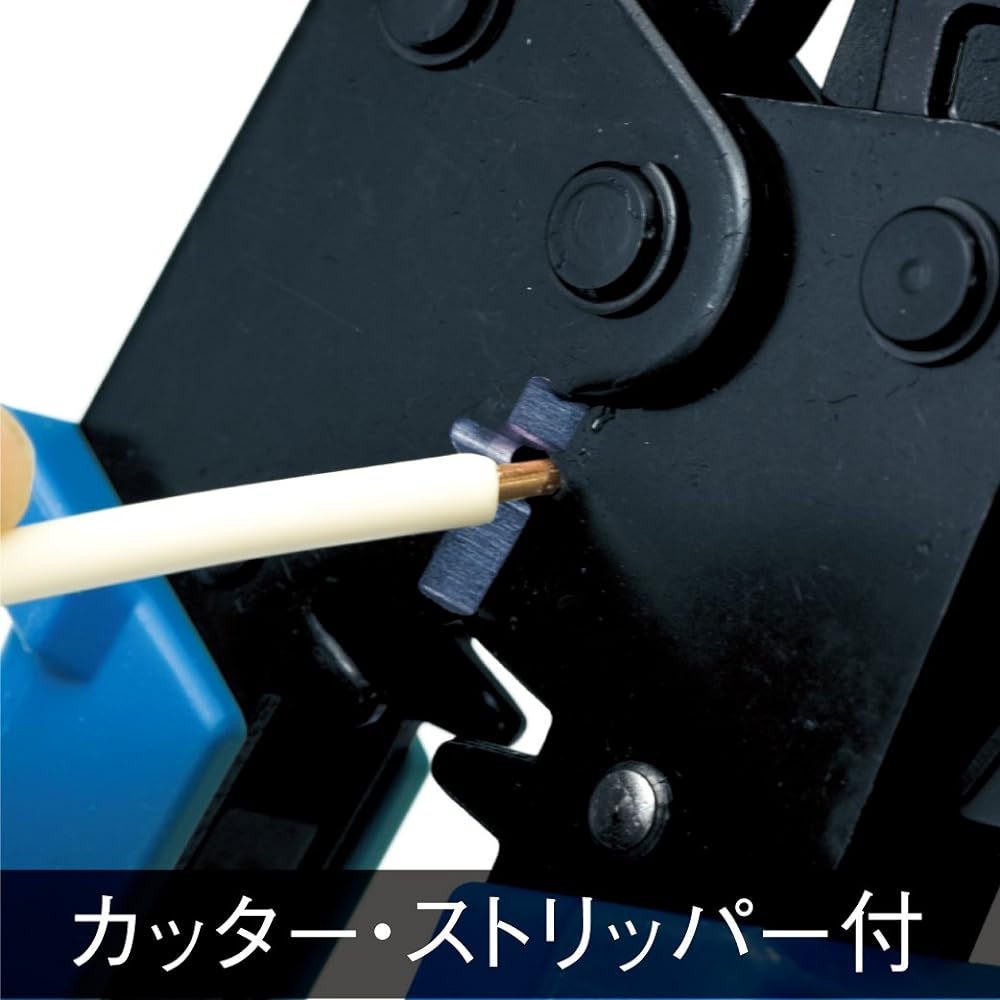 HOZAN Crimping Tool (For Bare Crimp Terminals/Nude Crimp Sleeves) Crimping Pliers Stripper, Built-in Cutter Size 1.25/2 P-722