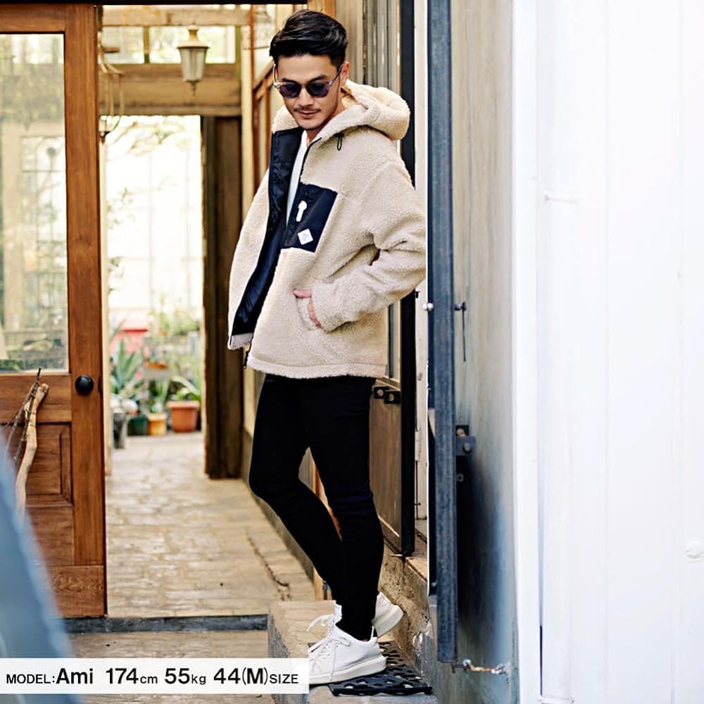 [Cavalier] Men's Unisex Boa Parka Blouson Zip Up Hood Fluffy Switch CABD19-02