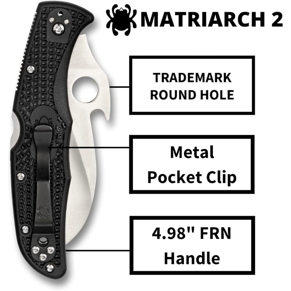 Spyderco Matriarch 2 Wave C12SBK2W Black 213mm