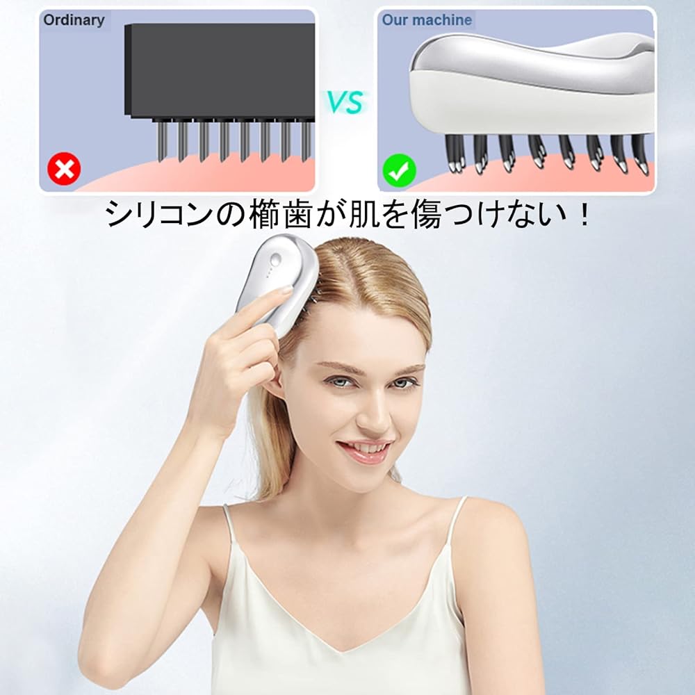 Vimaydo Scalp Lift Brush, Scalp Care Brush, Facial Beauty Device, Scalp Care, Face Care, Body Care, Vibration Care, EMS, Equipped with Red LED, USB Rechargeable, Unisex