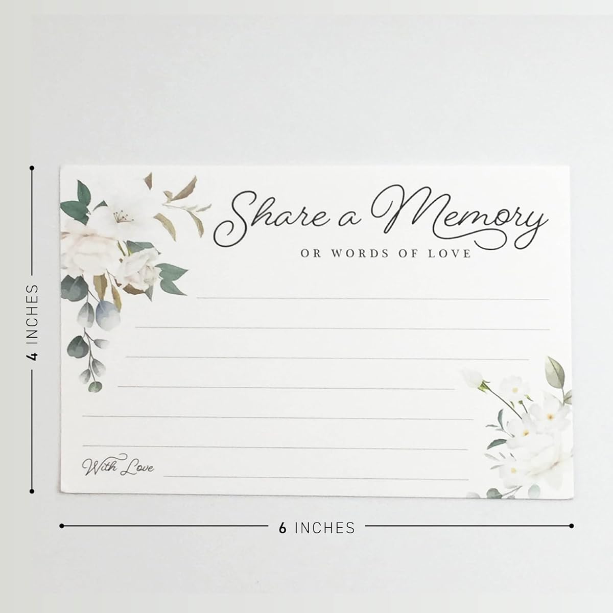 CARDAMONOLY Share a Memory Card - Minimalist Well Wishes Cards - 6" x 4" - Set of 50 - Celebrate Life, Weddings, Anniversaries, Memorials, Funerals, Birthdays, Graduations - Made in the USA