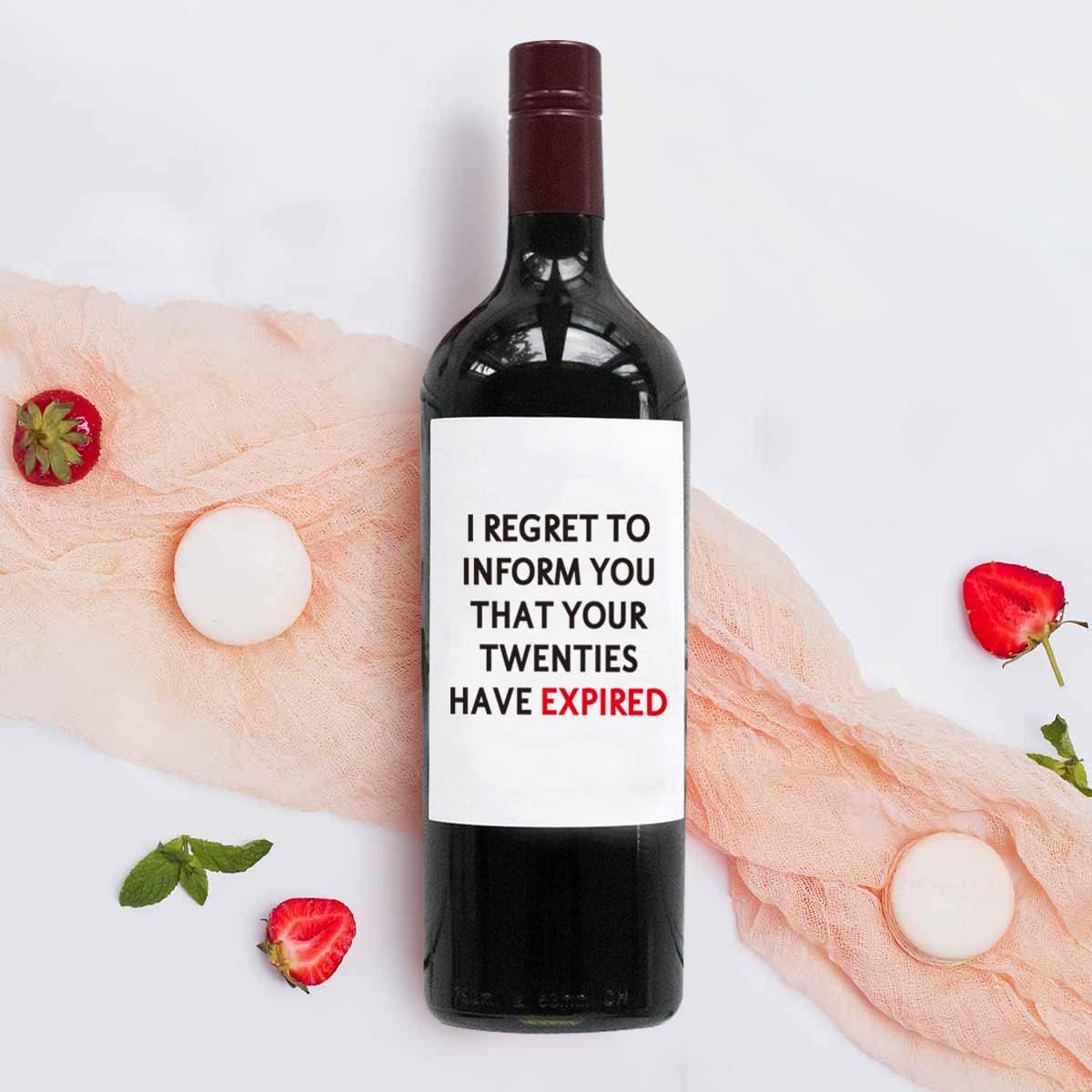 funny 30th birthday wine labels, 30th birthday decorations, 30th birthday gifts, the 20s are over