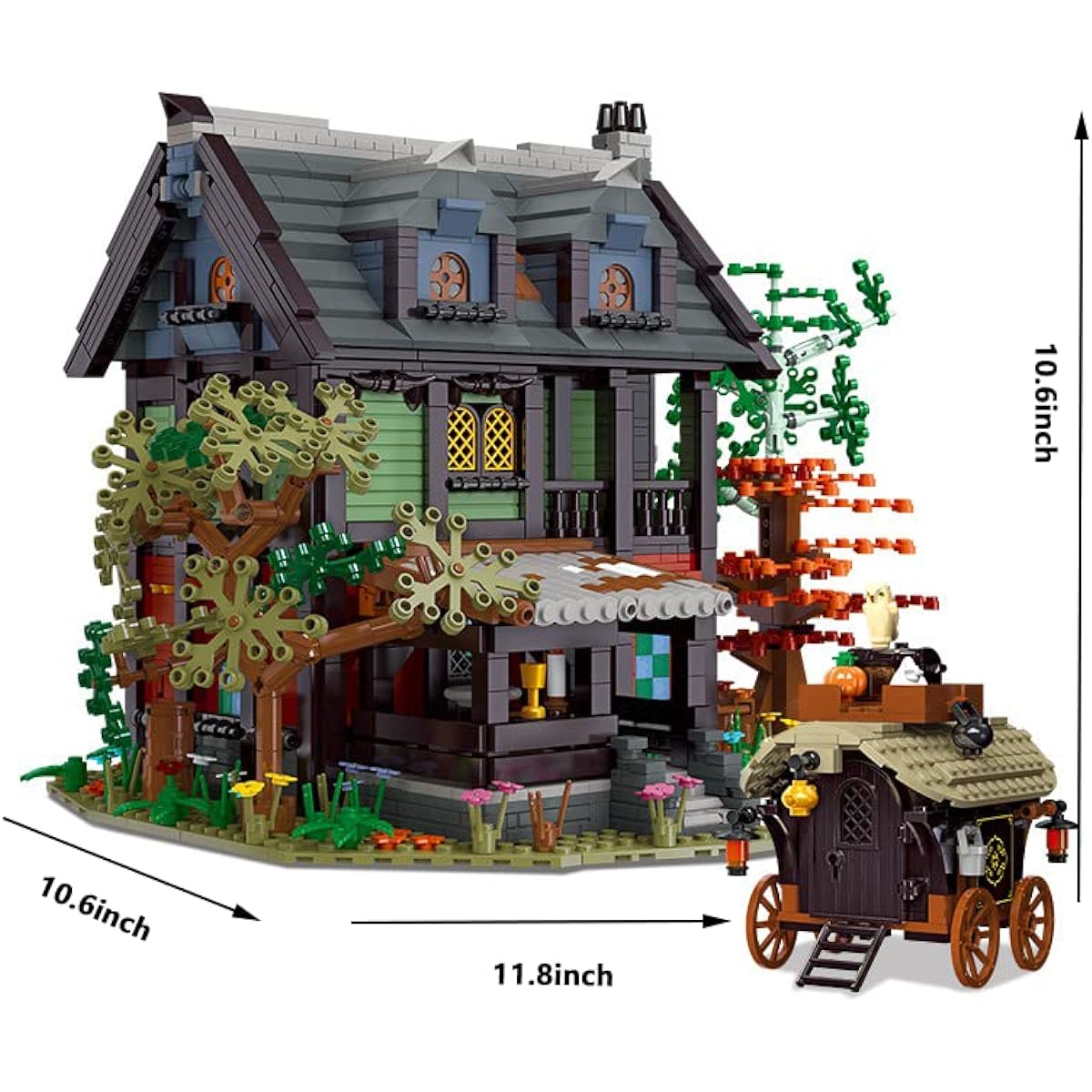 LOVEBRICK 2710pcs Frame Cabin Medieval Inn Architecture Castle Building Blocks Set Model Kit Toy MOC DIY Creative Kids Adults Collection Toys