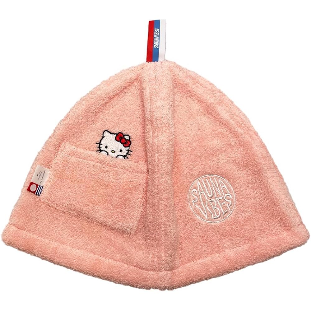 [SAUNA VIBES] Sauna Hat Sanrio Characters Collaboration Popular with Women Prevents Hot Flashes Prevents Hair Damage Includes Key Pocket Imabari Towel Certified Men's Women's