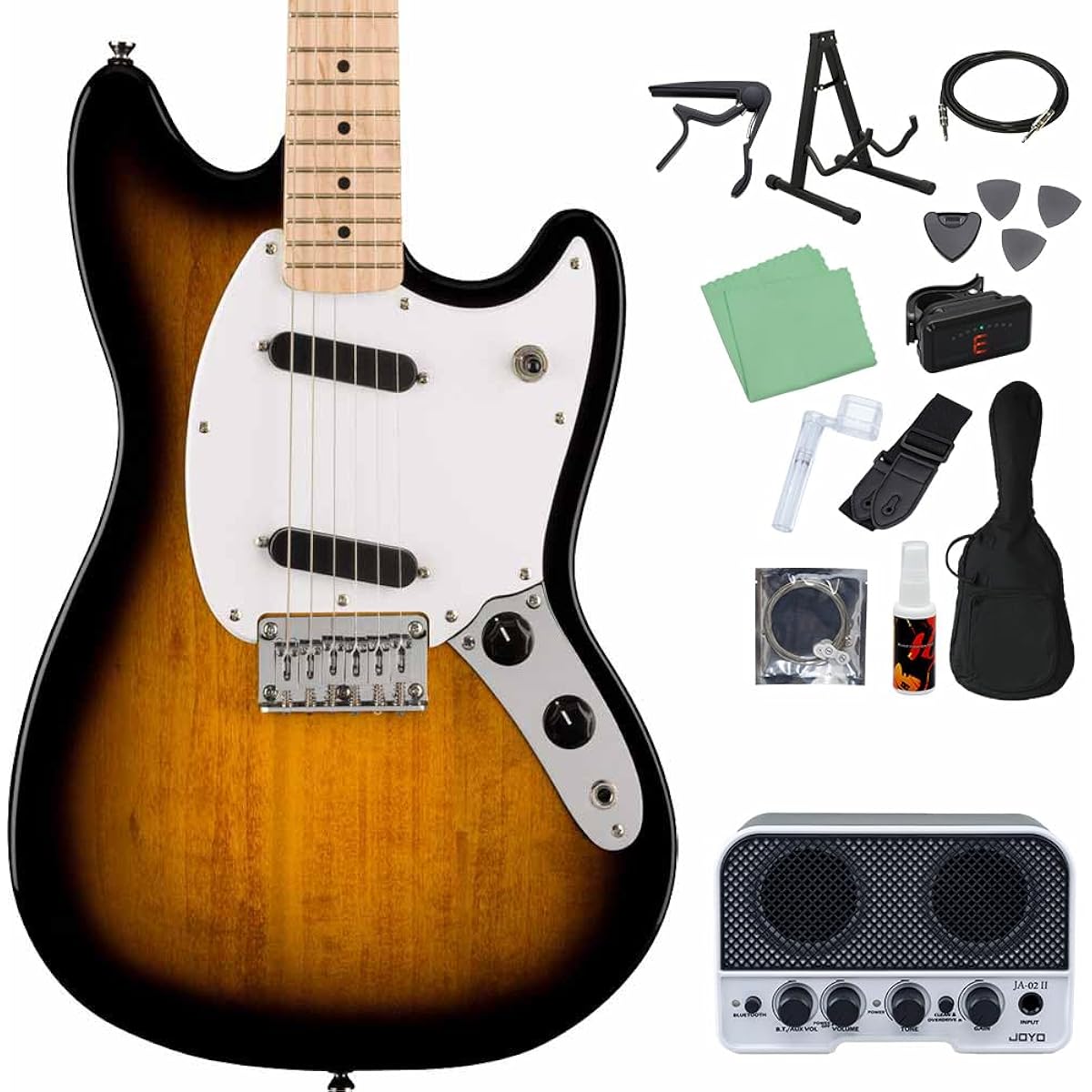 Squier by Fender SONIC MUSTANG 2-Color Sunburst 14-piece electric guitar beginner set [with Bluetooth mini amp] Mustang Squier/Squier