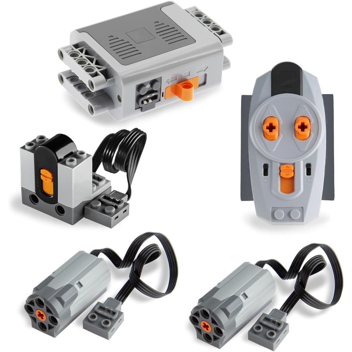 TEESE 5-piece Technic Electric Set with Electric Remote Control Receiver and Battery Box Compatible with Lego Technic Parts