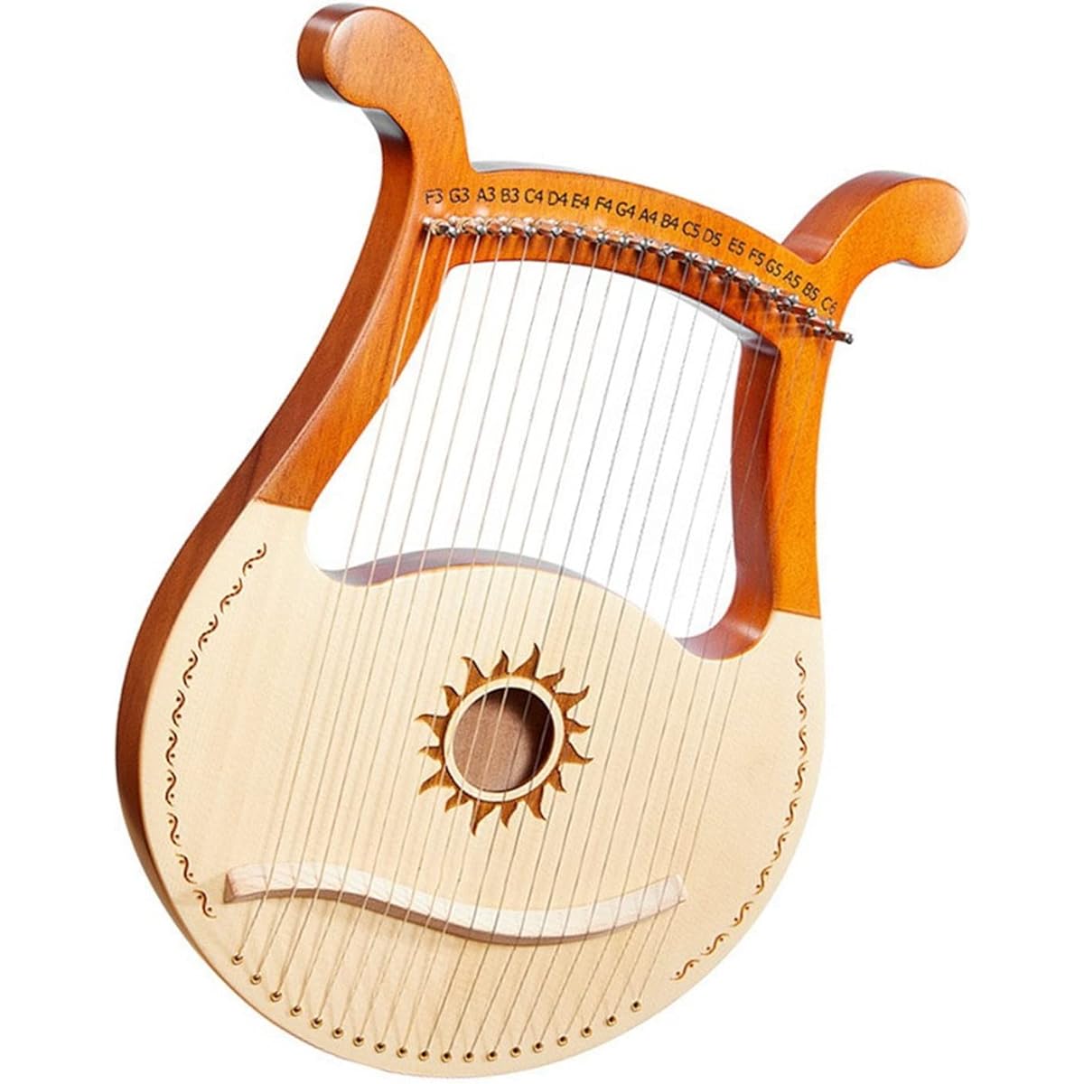WowZza 19 Strings Lyra Spruce Logs Har/Spruce