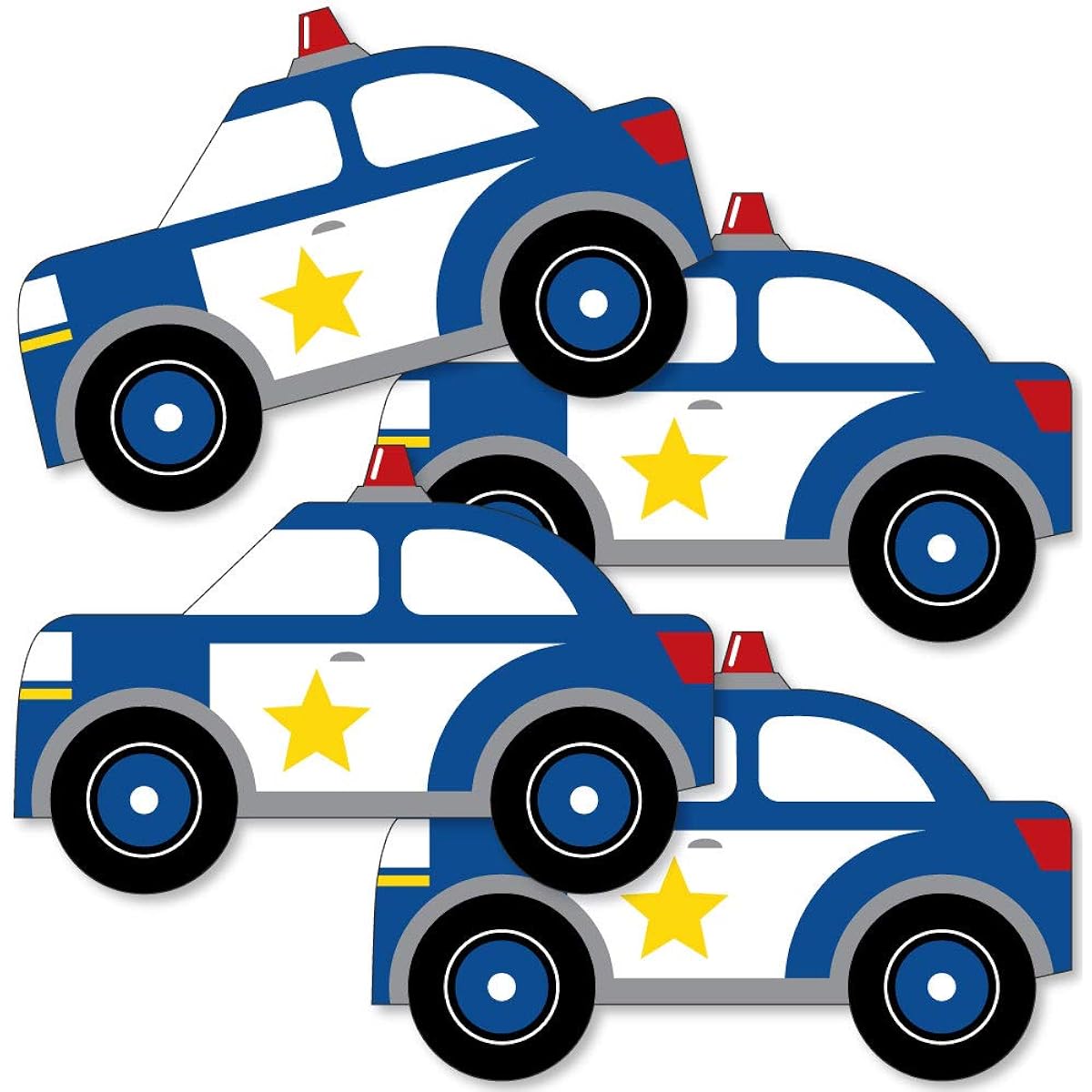 Big Dot of Happiness Calling All Units - Police - Car Decorations DIY Birthday Party or Baby Shower Essentials - Set of 20
