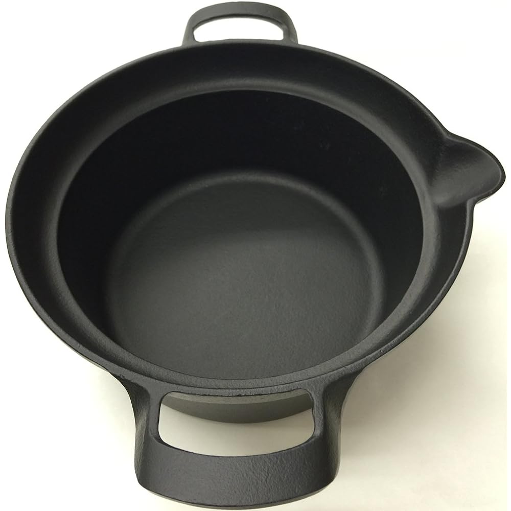 Nanbu Iron Craft Deep-fried Pot 22cm Iron Made in Japan 1.8L Black IC-011