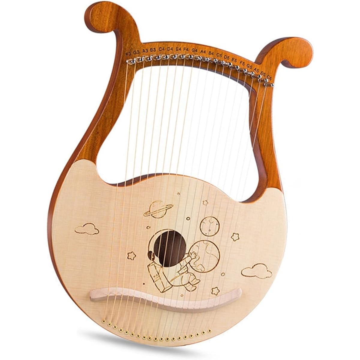 WowZza Harp Lyra Harp 19 String Classical Wooden Musical Instrument Lyra Harp with Tuning Wrench Strings/19 Strings 02