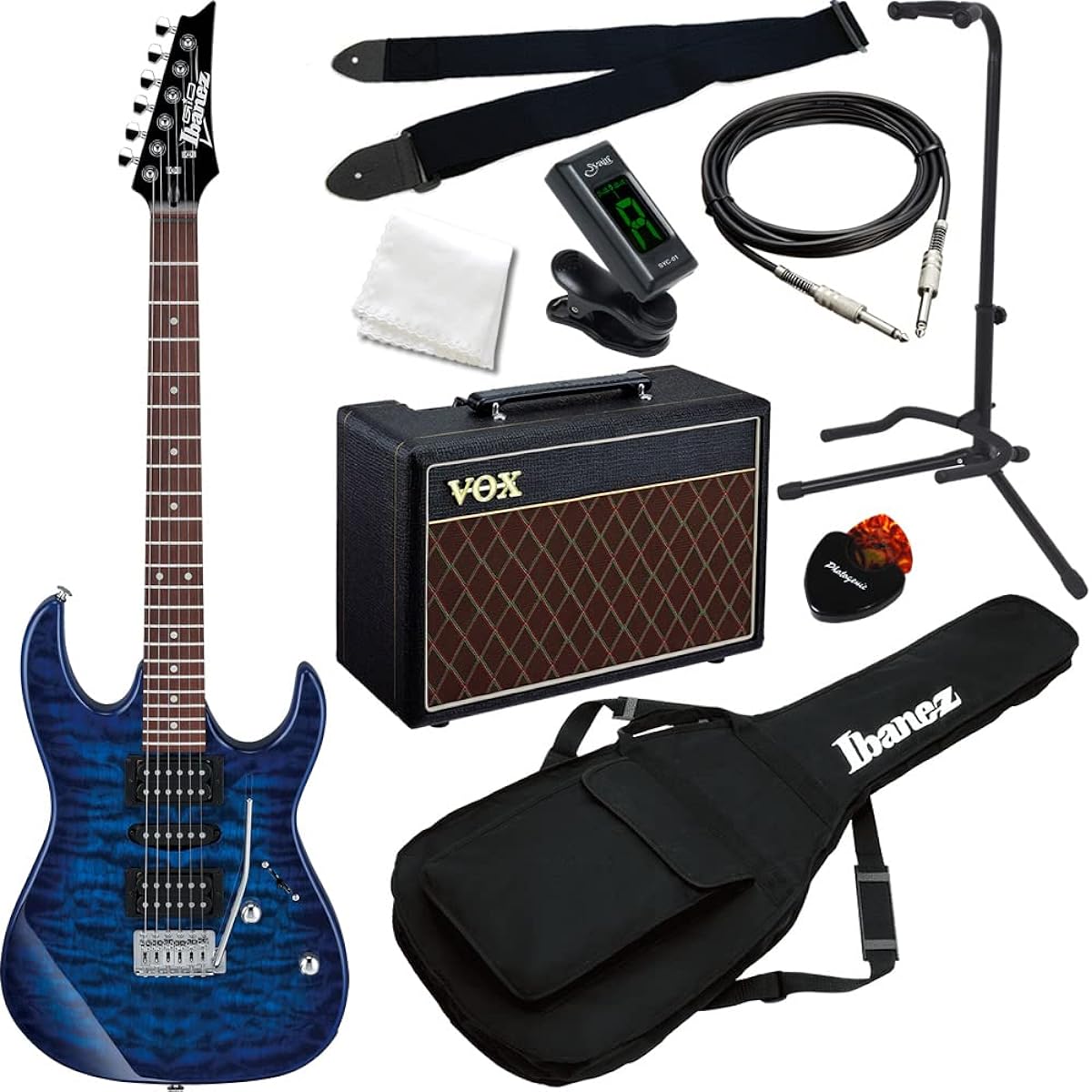 GIO Ibanez GRX70QA/TBB Electric Guitar Beginner's Set [Included Amplifier: VOX Pathfinder10]