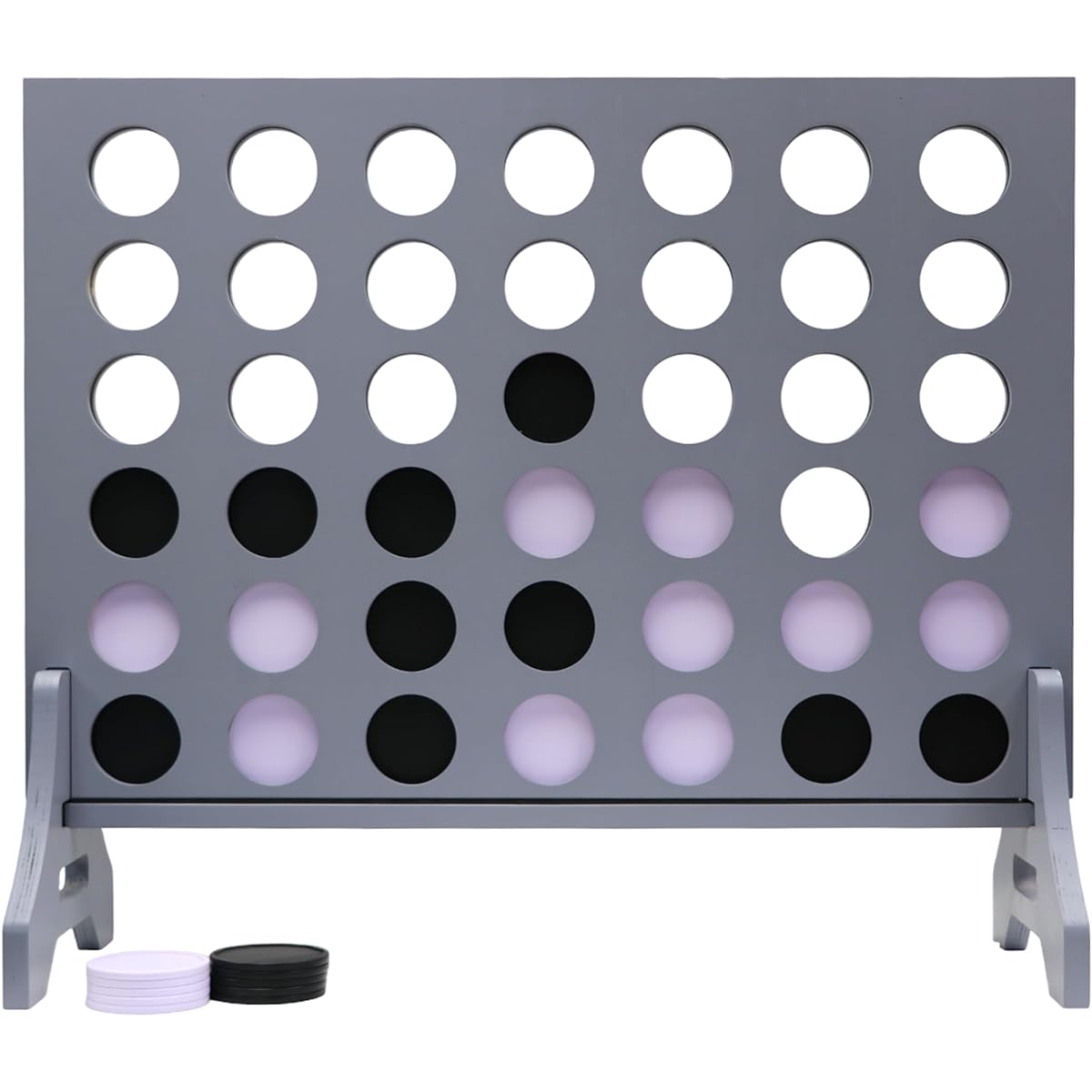 Tailgating Pros Premium Gray Giant 4 Rows with Carrying Case - Extra Large Outdoor Yard Game - Connect Multiple Packs in a Row to Win - Many Pack Colors Available!