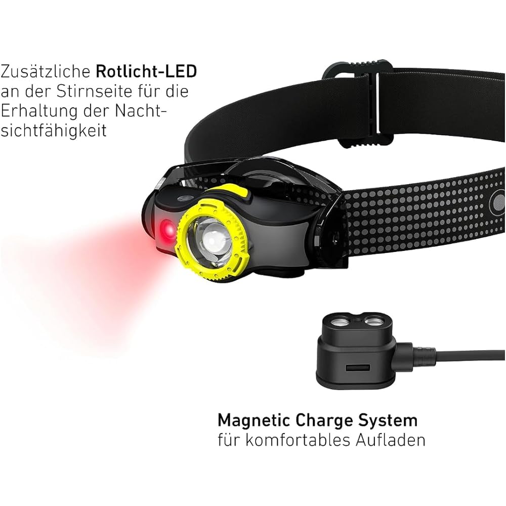 Ledlenser LED headlight MH series [Choose from battery-powered or rechargeable hybrid type] With red light Outdoor/camping/fishing/climbing [Japanese genuine product]
