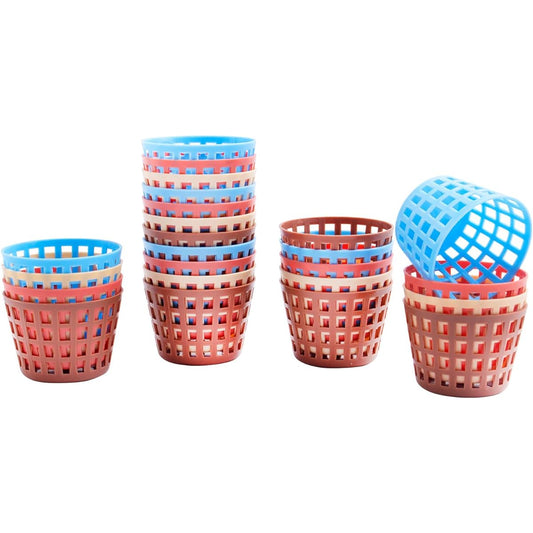 24pcs Miniature Storage Baskets 1/12 Scale Mini Plastic Fruit Vegetable Baskets Realistic Round Laundry Basket for Mini House Bedroom Bathroom Fairy Garden Decoration