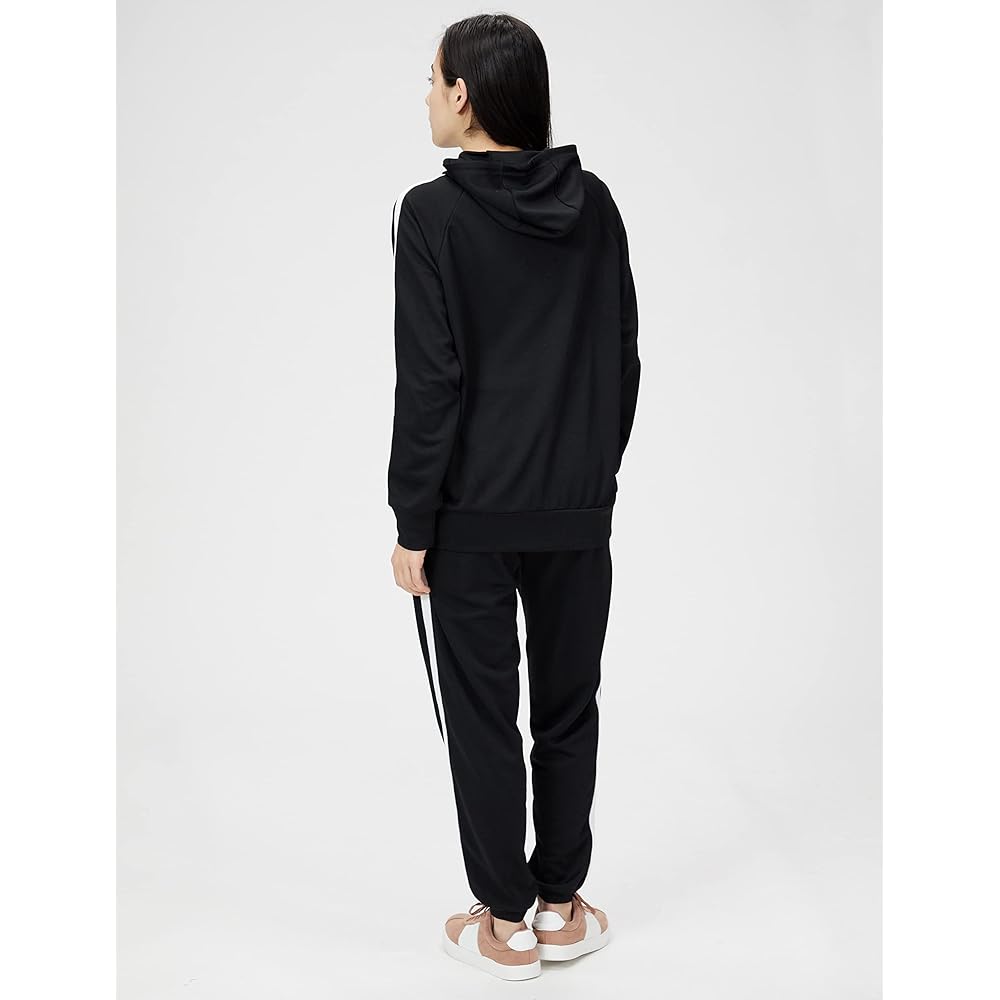 [Fila] Jersey Top and Bottom Set Women's Hooded Zip Up Parka Fitness Training Wear Sportswear Gym Cursive Embroidery Lined