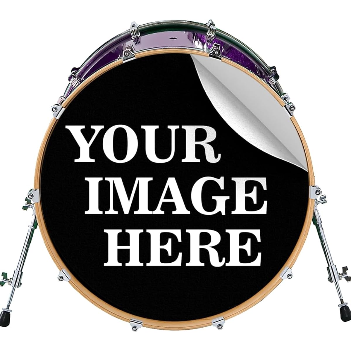 Custom Bass Drum Decals for Drum Heads - Logo, Drum Stickers and Decals, Custom Decals, Drum Kit Wrap Skins, Easy to Apply & Remove from DIY or Professional Bands, Made in the USA