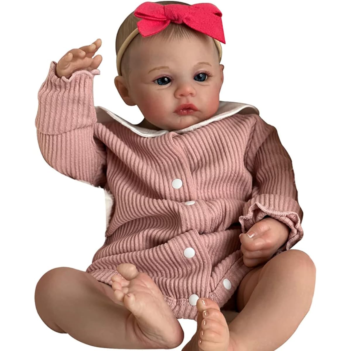 Lonian Reborn Doll 49cm Newborn Soft Silica Gel Vinyl Realistic Newborn Doll Soft Fetal Body (Blue Eyes)