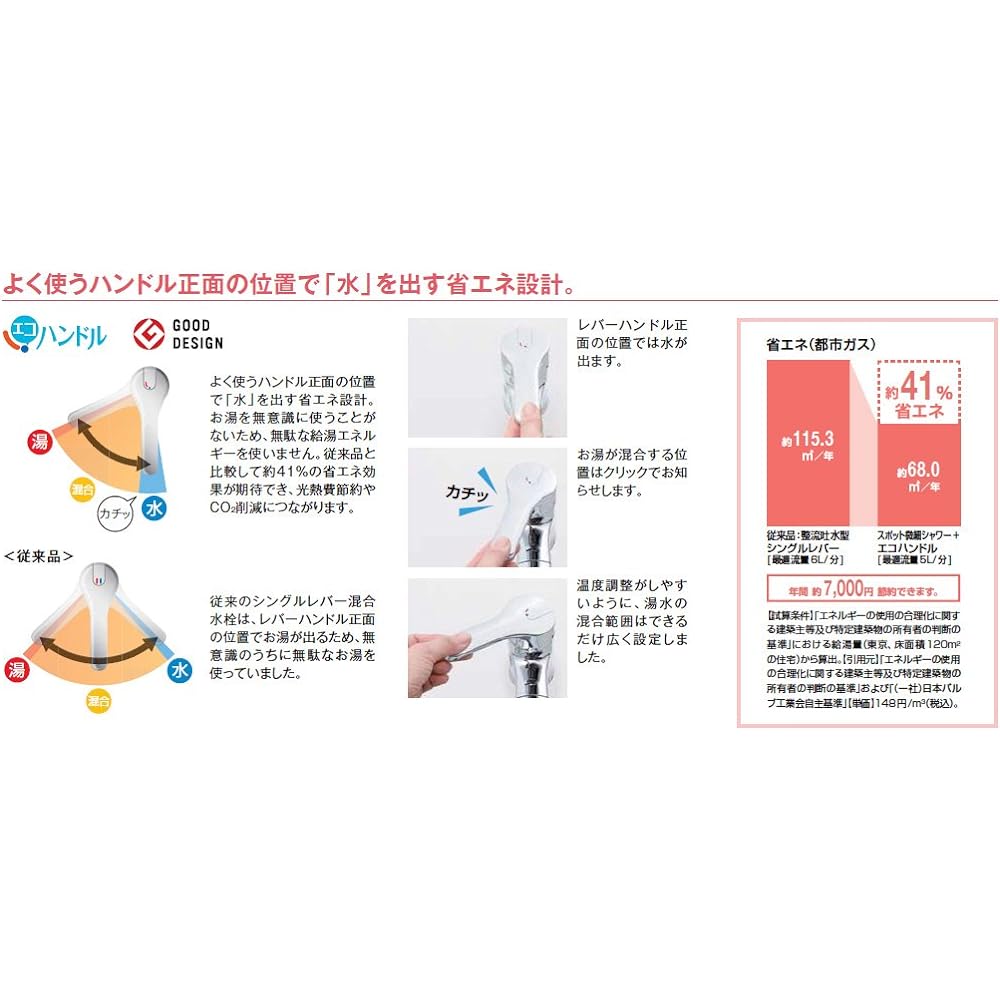 LIXIL INAX Wall Mounted Single Lever Mixing Faucet for Kitchen, Eco Handle, Up Water Discharge 220mm, Upwards Water Discharge Pipe, Freeze Prevention Water Drain Specification RSF-863YN