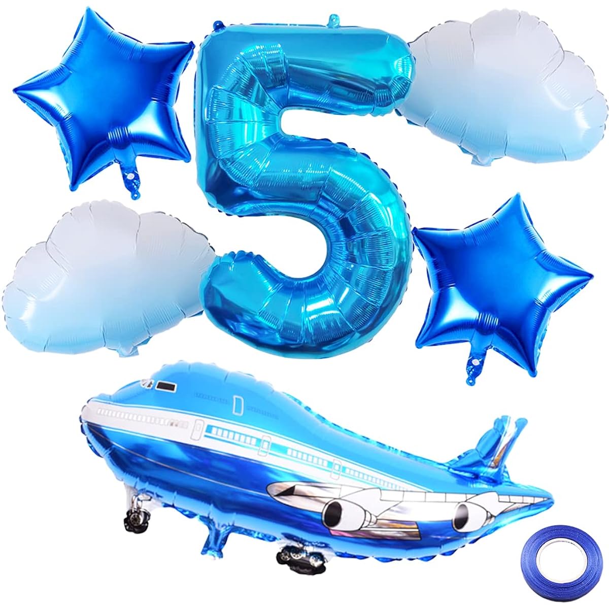 Weenkeey 5th Airplane Birthday Balloon